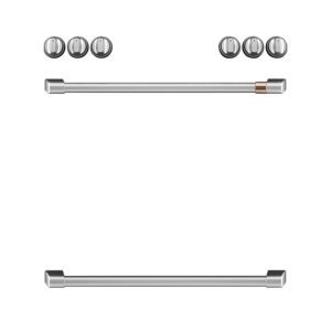 Café Front Control Induction Knobs and Handles Brushed Stainless