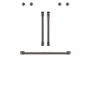 Café 2 French-Door Handles; 1 - 30" Handle; 4 Knobs Brushed Black