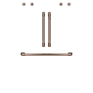 Café 2 French-Door Handles; 1 - 30" Handle; 4 Knobs Brushed Copper